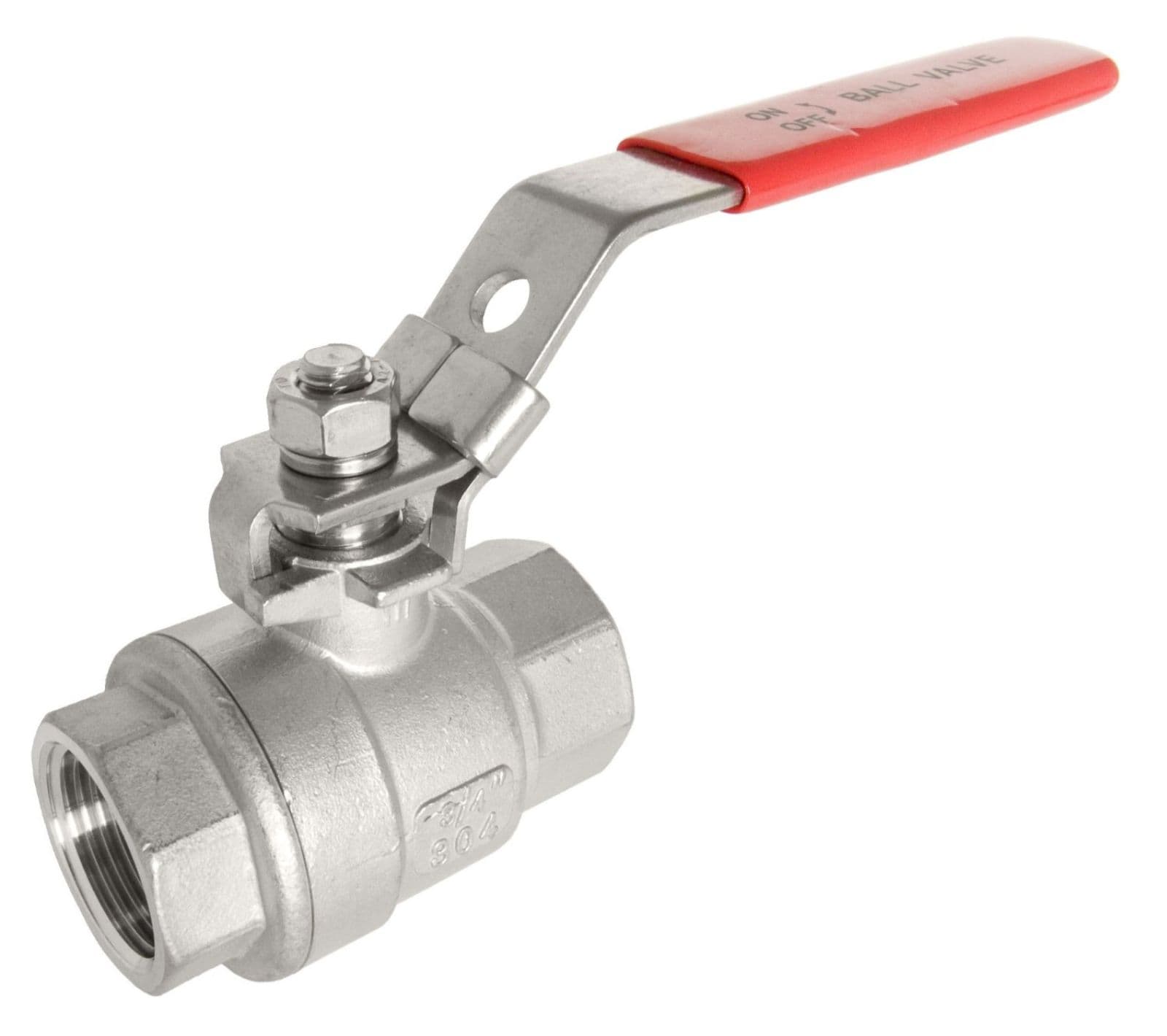 3/4″ S.S. (316) Ball Valve 2pc Full Port w/Red Handle 1000WOG
