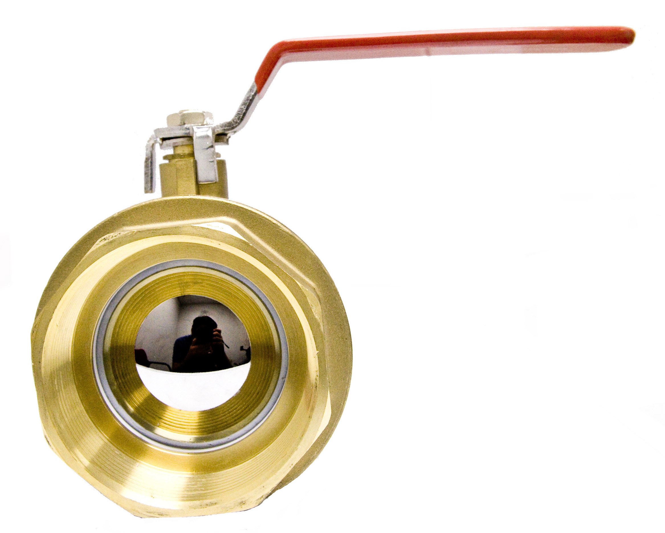 4" Messing Kugelhahn - voller Anschluss 600WOG, mit rotem Griff - Bild 2 von 4