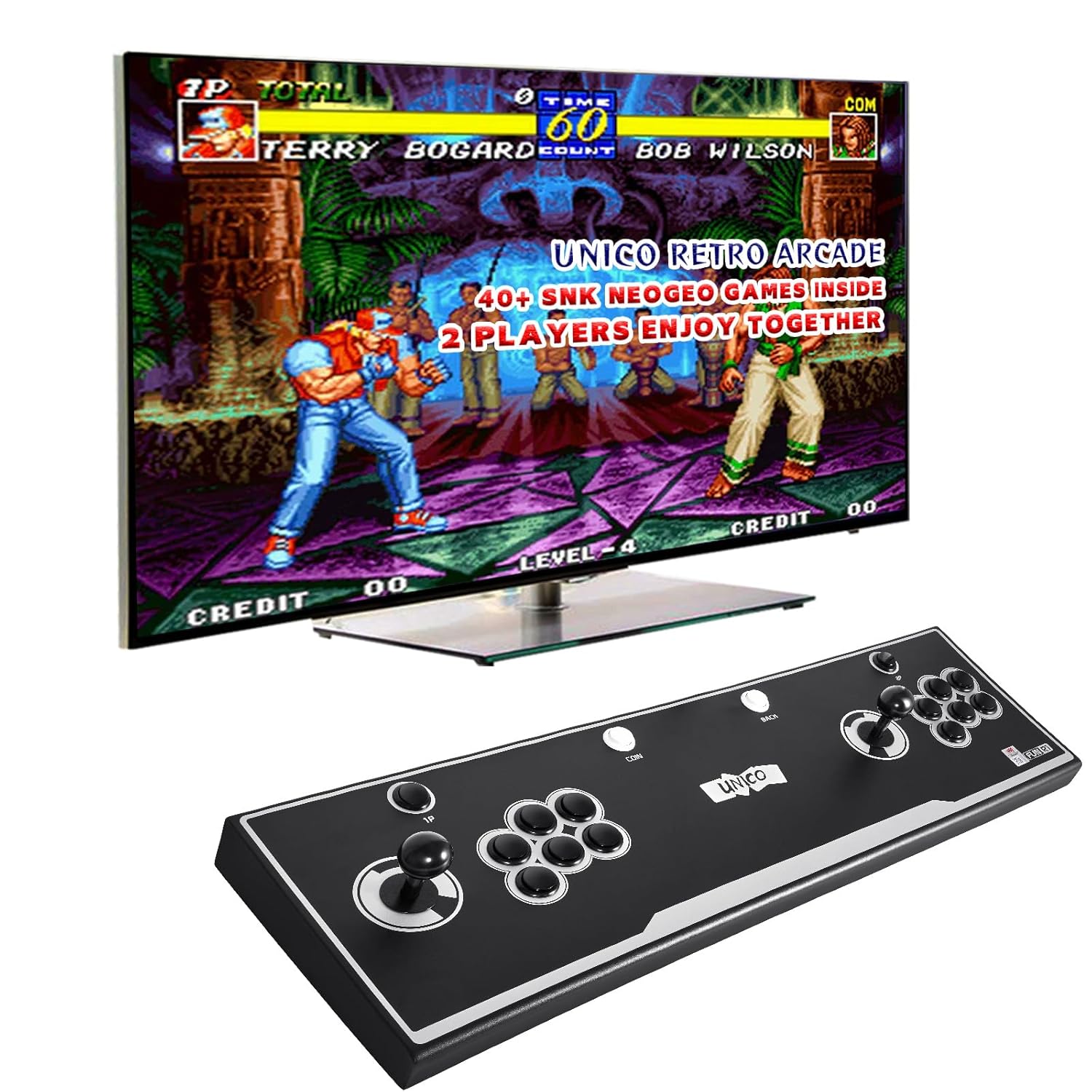 unico FUN R1 ホームアーケード機 UNICO Fun R1 Retro Arcade Fight Stick with 40 SNK Classic Games | eBay